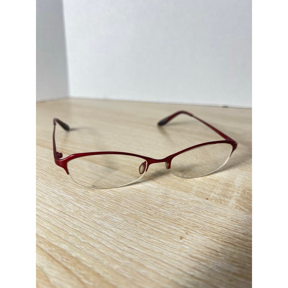 Oliver Peoples Intrigue POM Eyeglasses Red Titanium 50-17-133 Half Rim